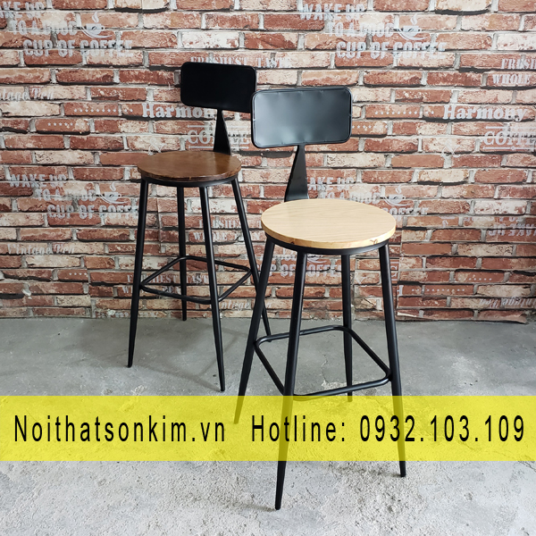 bộ bàn ghế cafe gộ chân sắt