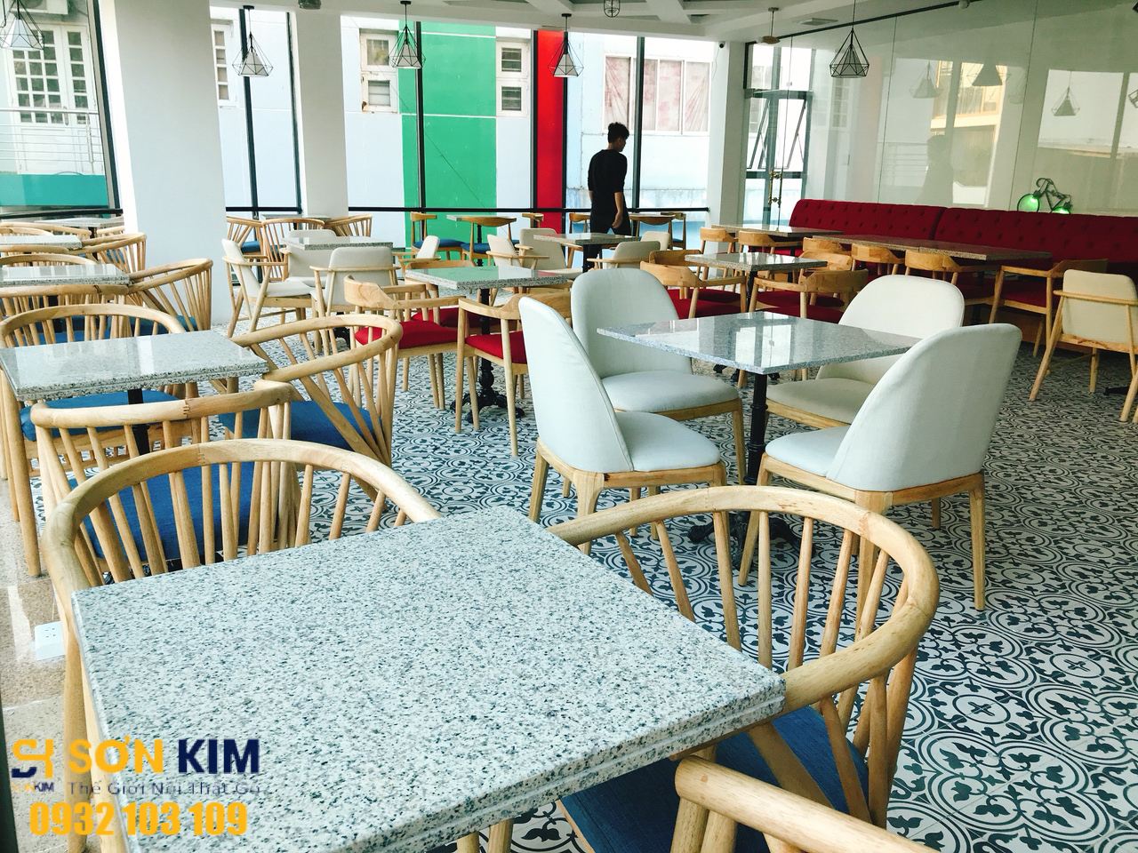 bàn ghế cà phê dự án quán cà phê Marina coffee