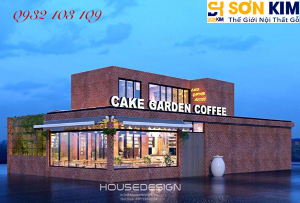 Hình 1: Bàn ghế cafe tại quán Cake Garden Coffee