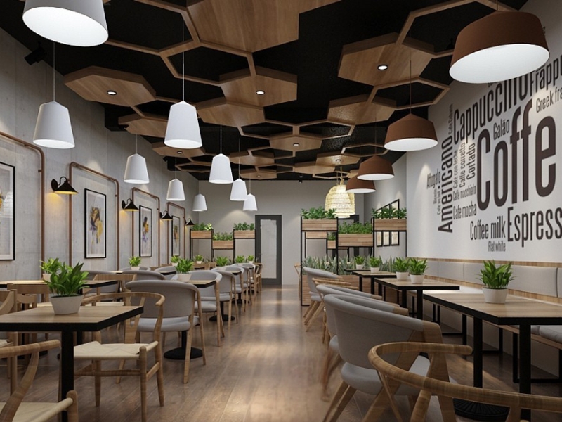 bố trí bàn ghế cafe theo không gian mặt bằng tiêu chuẩn