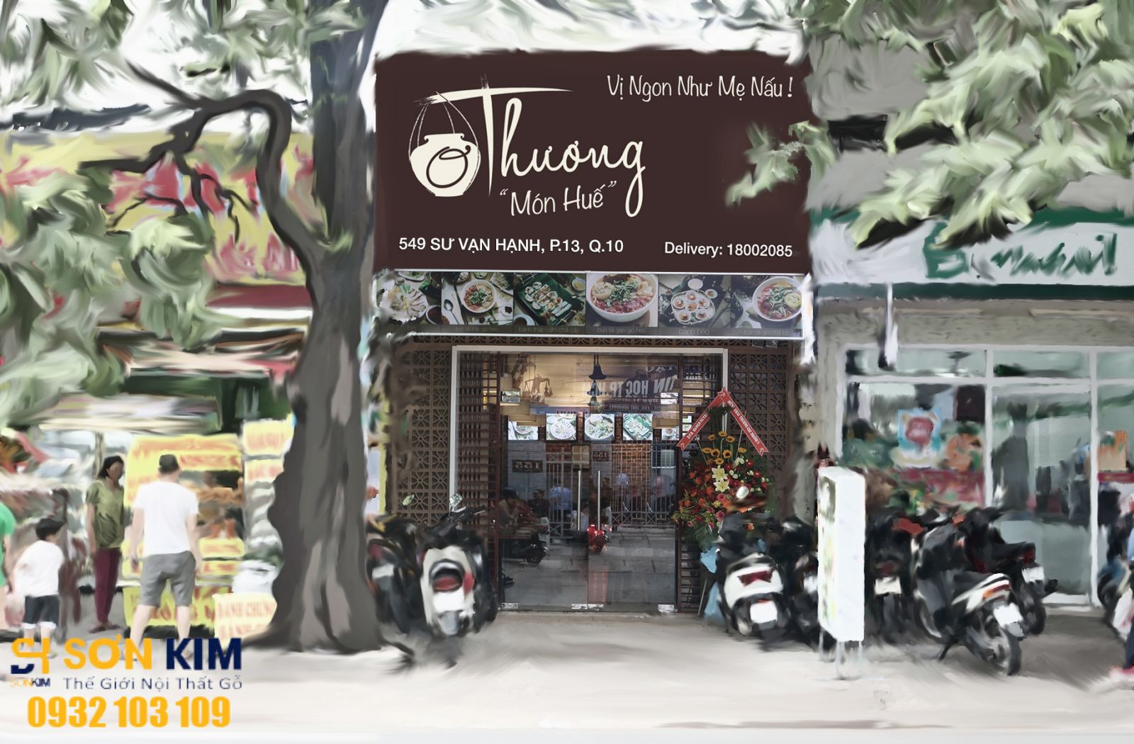 Hình 4: Bàn ghế nhà hàng tại Nhà Hàng Ơ Thương