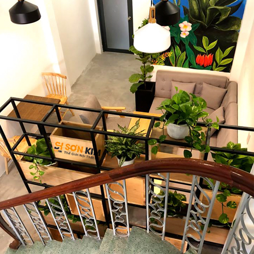 bàn ghế gỗ quán trà sữa