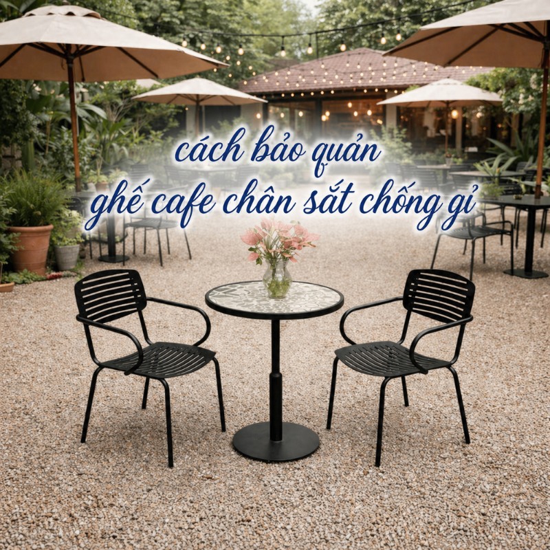 cách bảo quản ghế cafe chân sắt chống gỉ