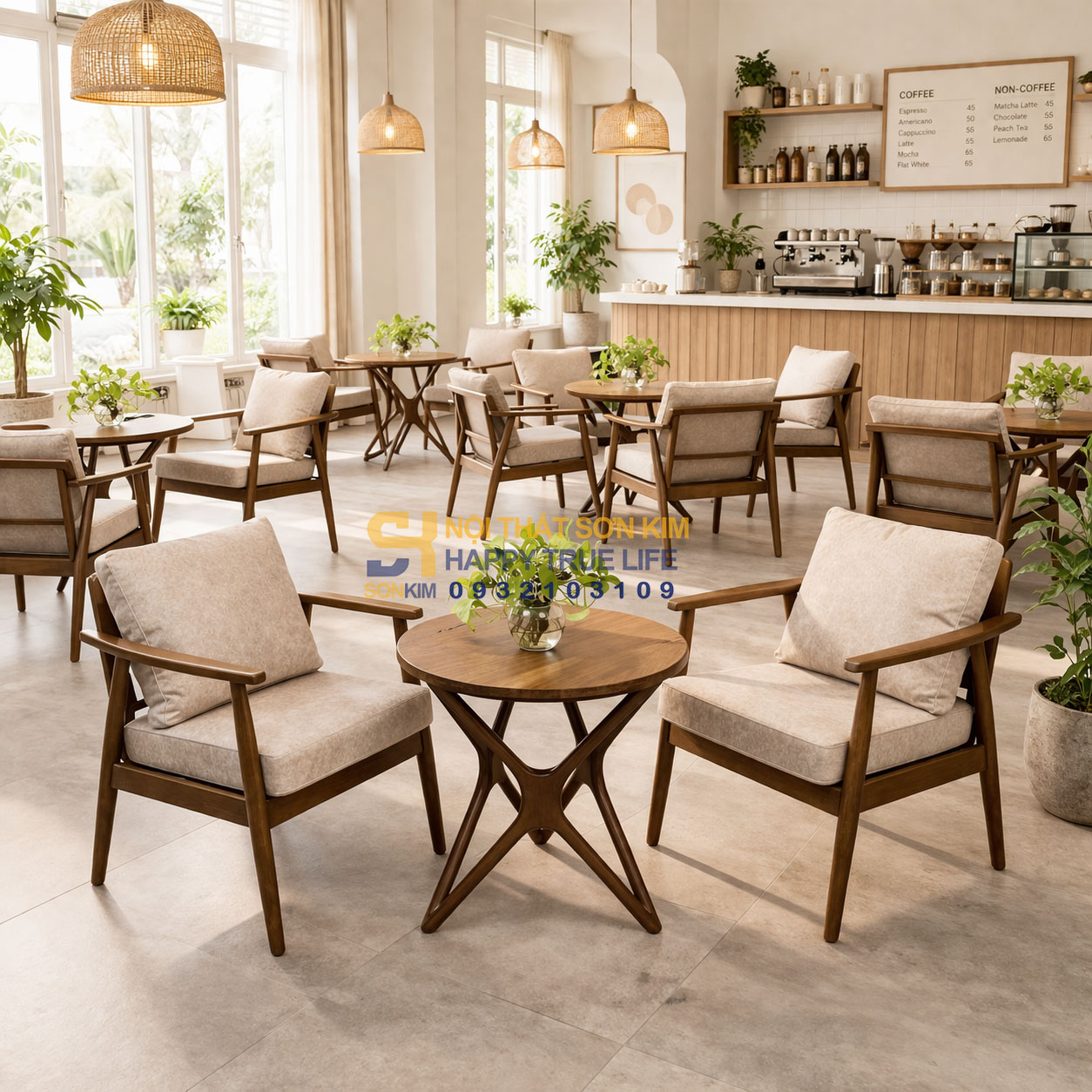 nội thất quán cafe đẹp hiện đại 2026