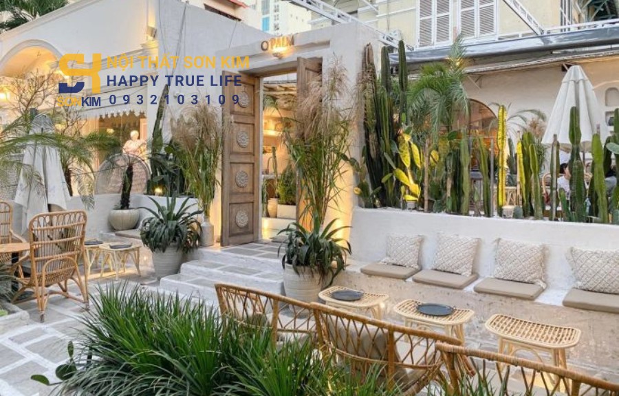 mô hình cafe bệt và cafe sân vườn nhỏ đẹp phong cách Japandi