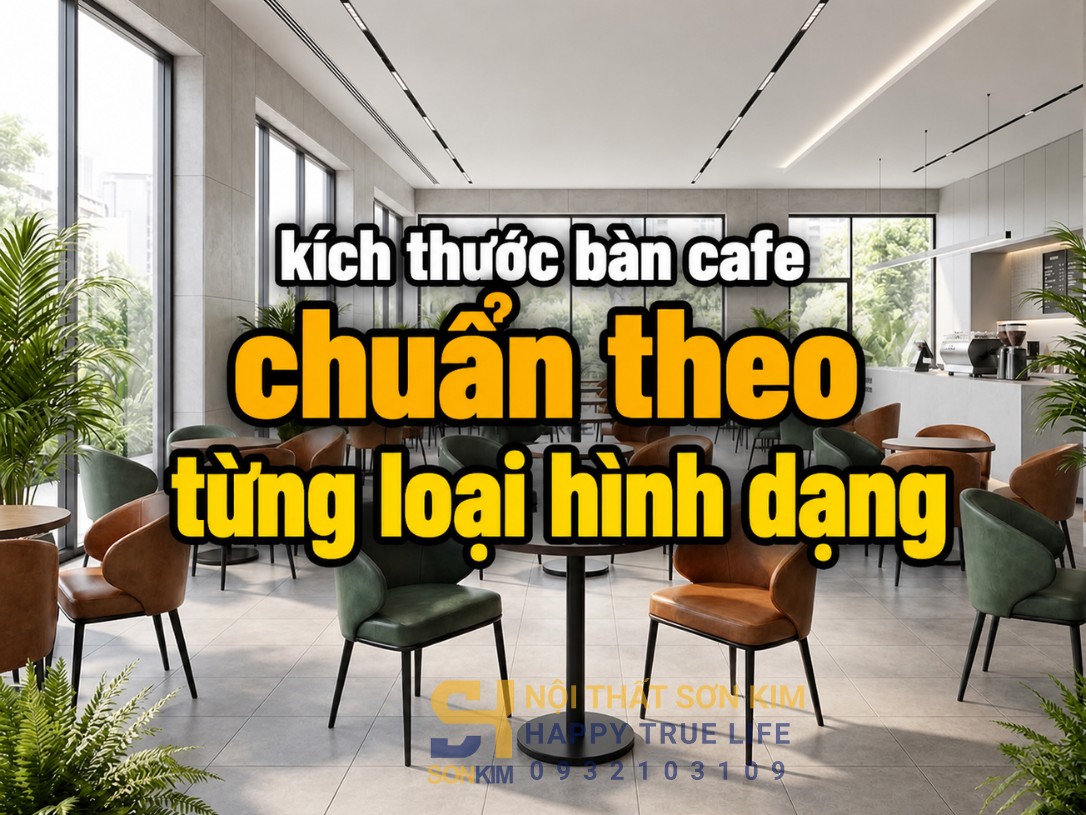 kích thước bàn cafe chuẩn theo từng loại hình dạng
