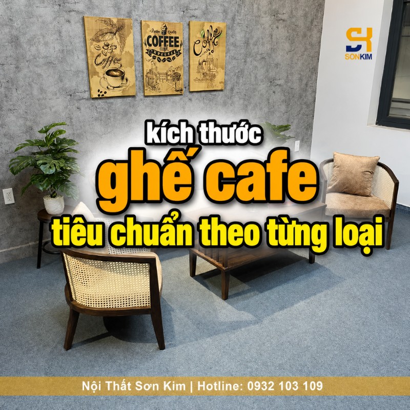kích thước ghế cafe tiêu chuẩn theo từng loại