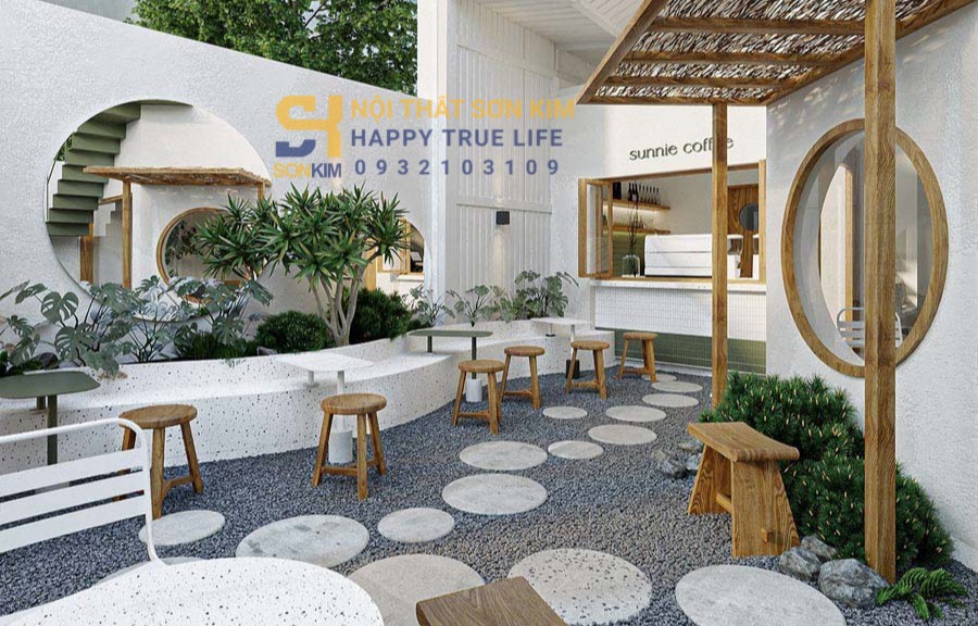 decor quán cafe nhỏ đẹp phong cách  minimalist 