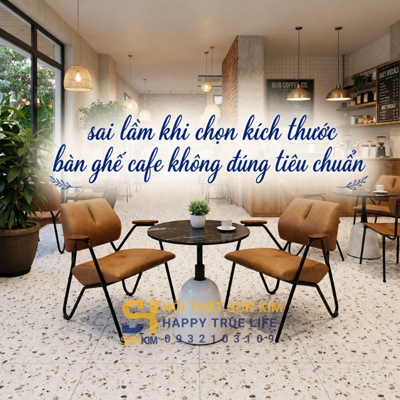 sai lầm khi chọn kích thước bàn ghế cafe không đúng tiêu chuẩn