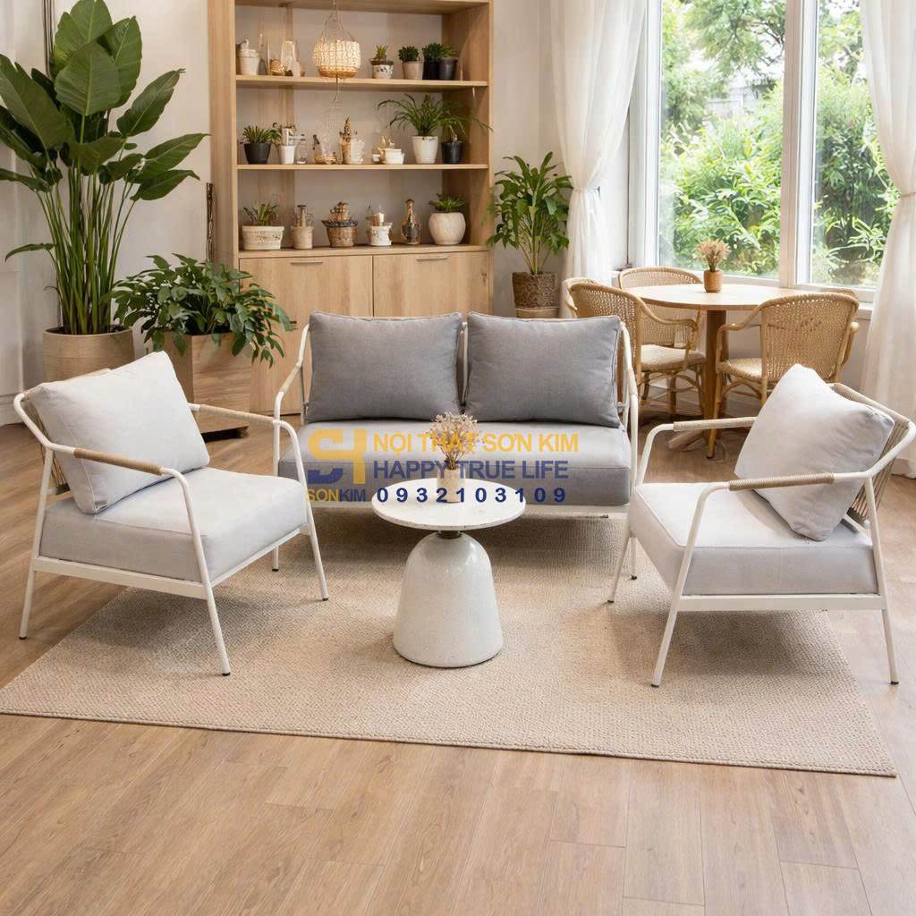 sofa thấp khu vực chill lounge quán cafe đẹp
