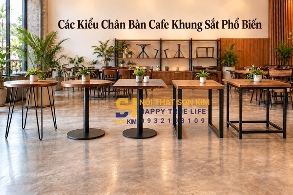 Các kiểu chân bàn cafe khung sắt phổ biến