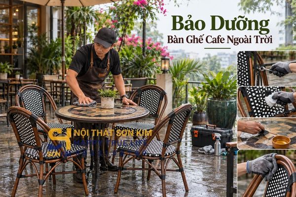 Bảo dưỡng bàn ghế cafe ngoài trời