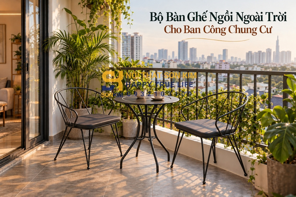 Bộ bàn ghế ngồi ngoài trời cho ban công chung cư
