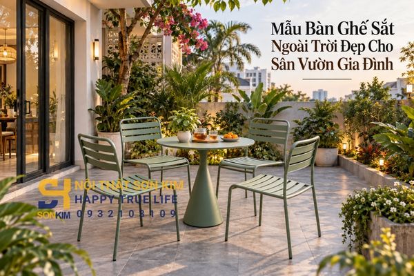 Mẫu bàn ghế sắt ngoài trời đẹp cho sân vườn gia đình