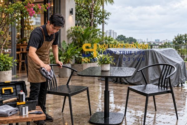 Bảo quản bàn ghế sắt sơn tĩnh điện ngoài trời