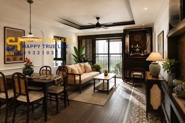 Chung cư phong cách indochine 2 phòng ngủ 82m2 Vinhomes