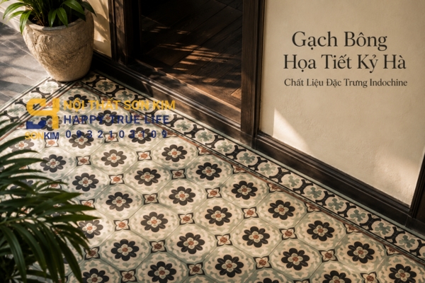 Gạch bông họa tiết kỷ hà chất liệu đặc trưng Indochine
