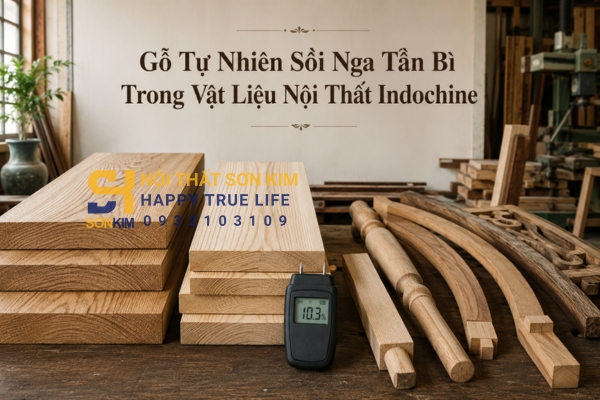 Gỗ tự nhiên sồi Nga tần bì trong vật liệu nội thất Indochine