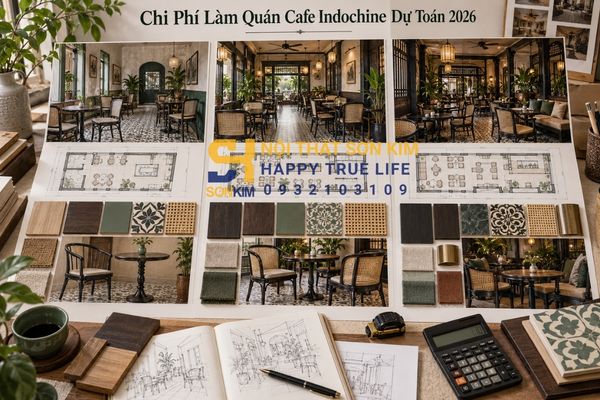 chi phí làm quán cafe Indochine dự toán 2026