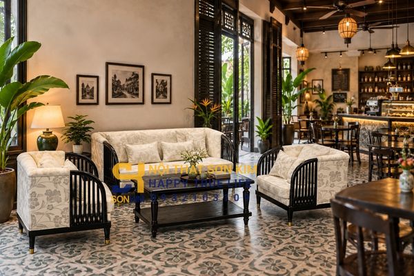 Sofa Indochine cho cafe homestay nhà hàng resort