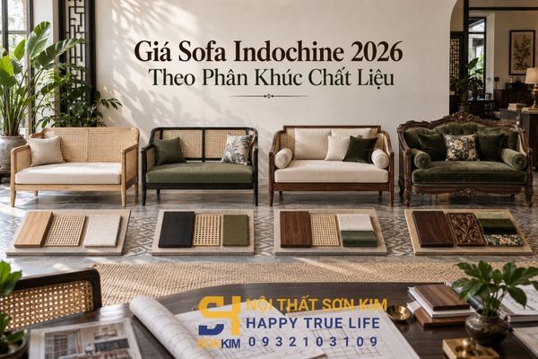 Giá sofa Indochine 2026 theo phân khúc chất liệu