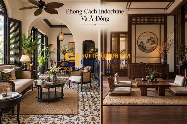 phong cách Indochine và Á Đông so sánh nội thất