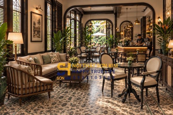 Ứng dụng phong cách Indochine cho quán cafe và homestay tại Việt Nam