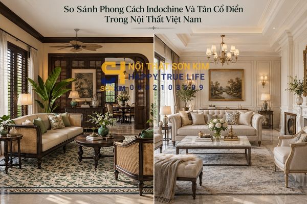 So sánh phong cách Indochine và Tân cổ điển trong nội thất Việt Nam