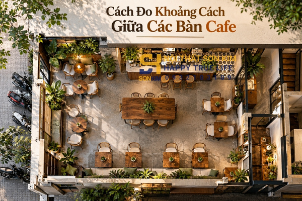 cách đo khoảng cách giữa các bàn cafe