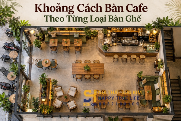 khoảng cách bàn cafe theo từng loại bàn ghế