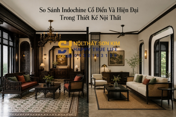 So sánh Indochine cổ điển và hiện đại trong thiết kế nội thất