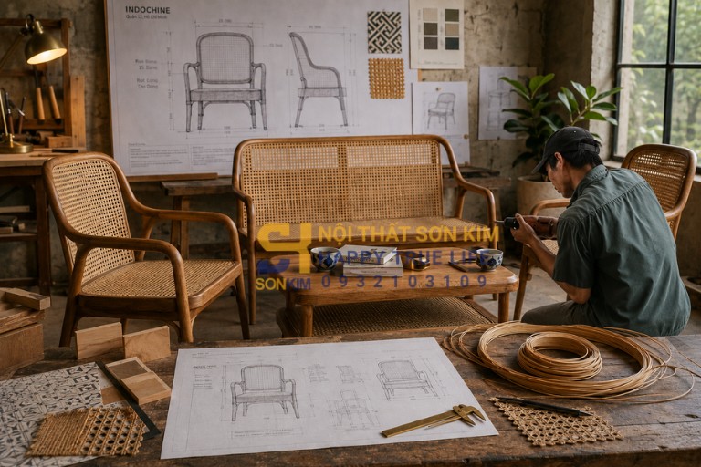 Quy trình gia công đồ gỗ Indochine theo bản vẽ