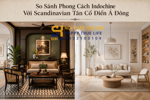 So sánh phong cách Indochine với Scandinavian tân cổ điển Á Đông