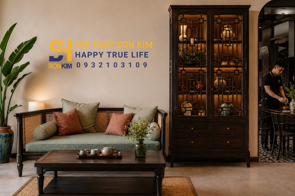 Sản phẩm nội thất Indochine sofa gỗ tủ trang trí kỷ hà