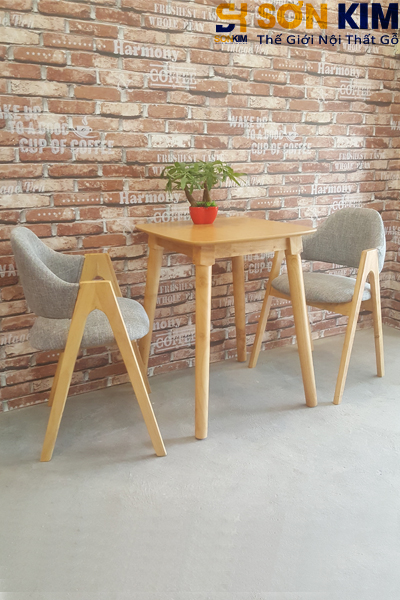 Bàn ghế cafe gỗ BGC53 ban ghe cafe go bgc53