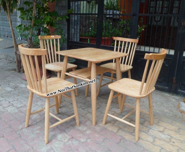 Bàn ghế cafe gỗ bgc27 ban ghe cafe go bgc27
