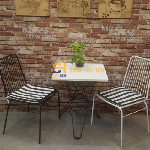 bàn ghế cafe sắt ngoài trời