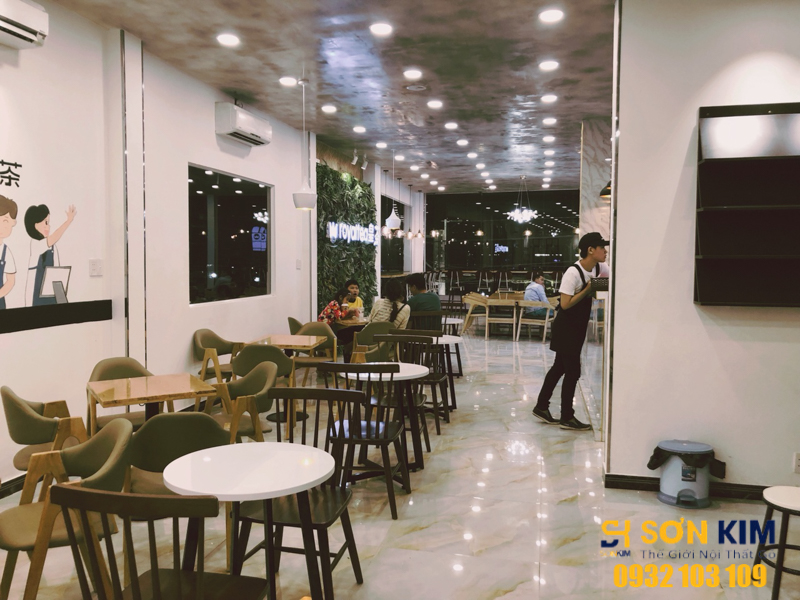 bàn ghế quán trà sữa, công trình royal tea