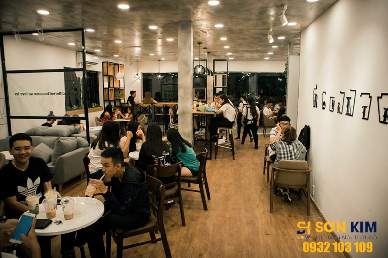 bàn ghế quán trà sữa, công trình royal tea