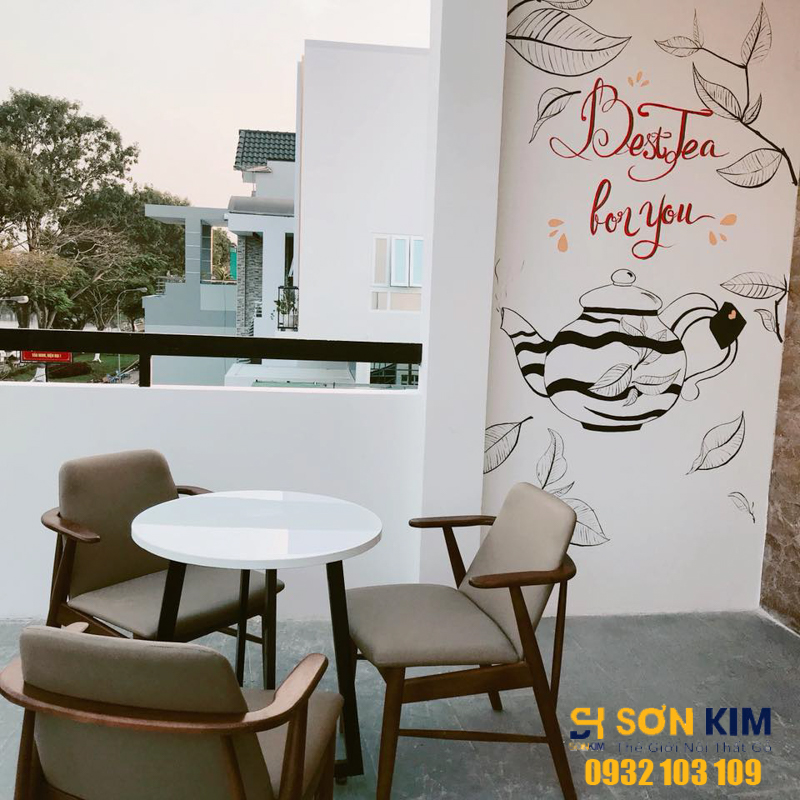 bàn ghế quán trà sữa, công trình royal tea