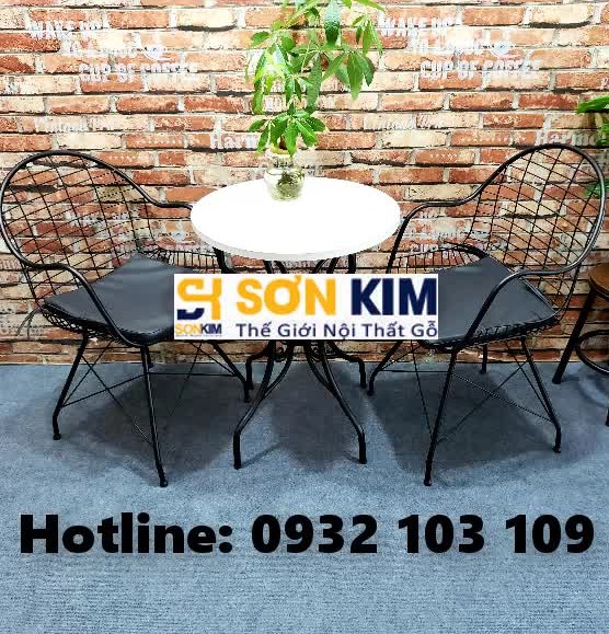 ban ghe cafe khung sat