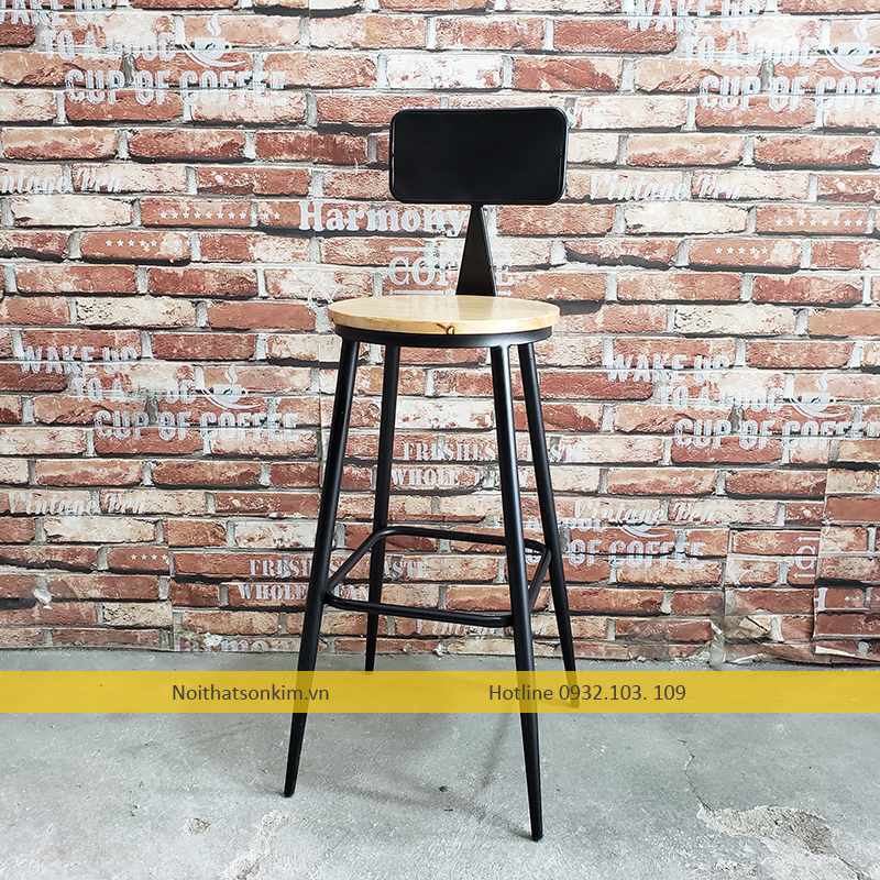 Ghế cafe sắt tròn mặt trắng sơn tĩnh điện