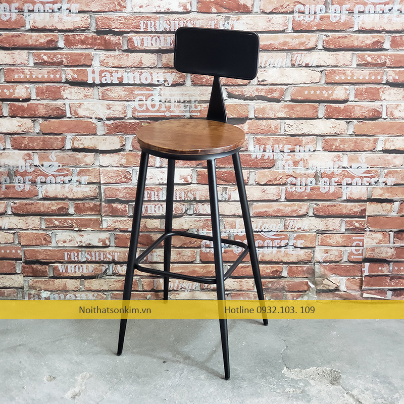 Ghế cafe sắt tròn màu nâu