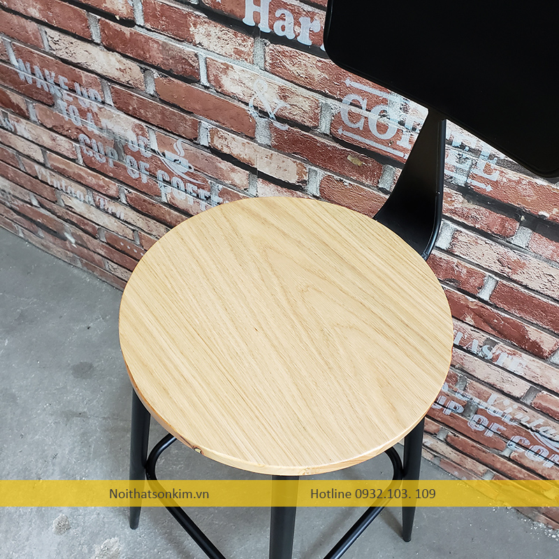 Ghế cafe sắt mặt nâu tròn sơn tĩnh điện
