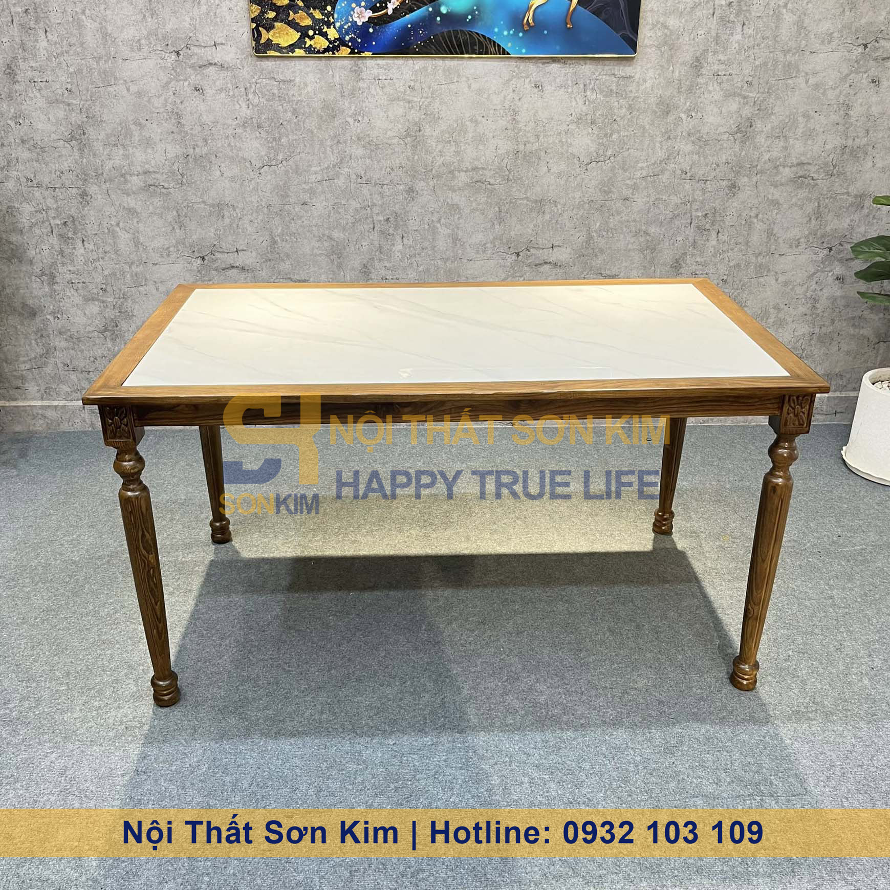 Bàn Ăn Louis Mặt Đá BC67