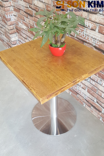 Mặt bàn cafe bc12 có vân gỗ tự nhiên, màu sắc tươi trẻ 