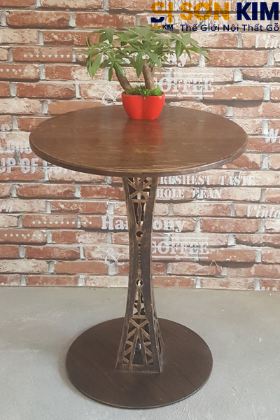 Bàn gỗ cafe chân sắt bc14 cho quán cafe 