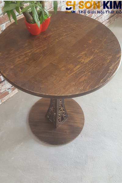 Mau ban cafe gia re mặt gỗ tự nhiên