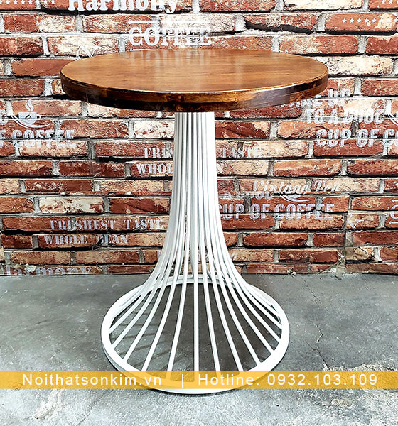 Bàn Cafe Mặt Gỗ Chân Sắt Mặt BC45