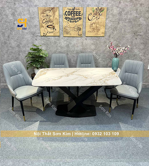 Bàn ghế ăn Mina BGD59 bọc da cao cấp và sang trọng